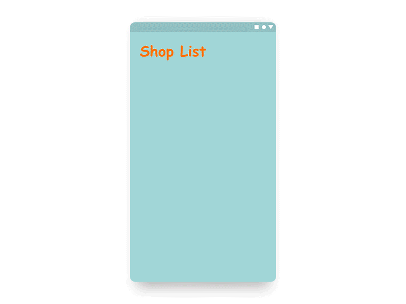 Animated vegetable shopping list interaction